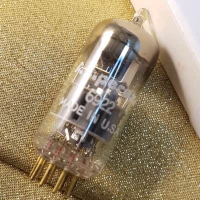 Amperex Matched Pair (2) 6922 tNOS AT1000 TESTED Vacuum Tubes Rare D getter PQ Premium Quality USA Gold Pins E88CC dual triode 1958-1961 image 2