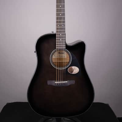 Ibanez AAD77CE Dreadnought Acoustic-Electric Guitar - Transparent Black Sunburst image 2