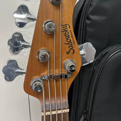 Sadowsky MetroExpress 21 Fret Vintage M/J Bass 5 String Morado Fretboard - Candy Apple Orange image 3
