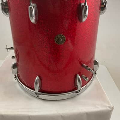 Gretsch 1950’s Broadcaster 3-ply red sparkle drum kit. 20-13-16-14x5 1/2 image 12