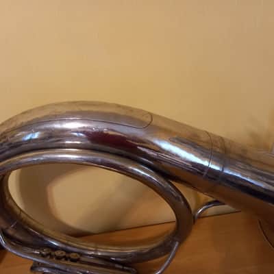 Helicon Tuba "Eb"  Soviet 3 Valves Brass Pipe Wind Instrument USSR Vintage and Rare image 9