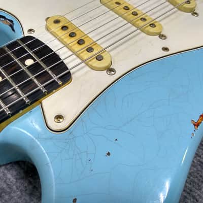 Relic Depot Stratocaster 2019 Daphne Blue Over Sunburst image 4