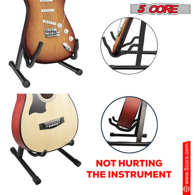 Amazon: 5 Core Guitar Stand Floor Adjustable Heavy Duty A Frame Universal Folding Acoustic Electric Bass Mandolin Banjo Violin Stands For On Stage Studio image 2