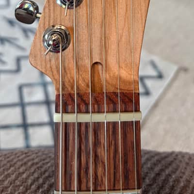 Custom Semi Hollow LP \Tele Brazilian wood done in worn cherry, Vintage wound pickups - Curly maple neck image 4