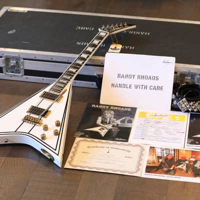 2009 Jackson Custom Shop LTD Randy Rhoads Concorde Tribute White w/ Black Pinstripes Relic +COA OHSC image 1