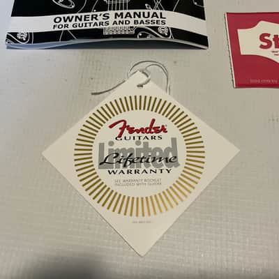 2000's Fender Stratocaster Guitar Warranty Brochures, Bumper Stickers, Case Candy, etc. image 2