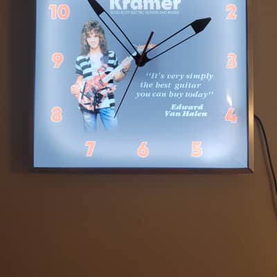 1984 Kramer Guitars Dealer Style Light Up Clock Eddie Van Halen Frankenstrat Killer Cool Man Cave/Garage Accessory image 3