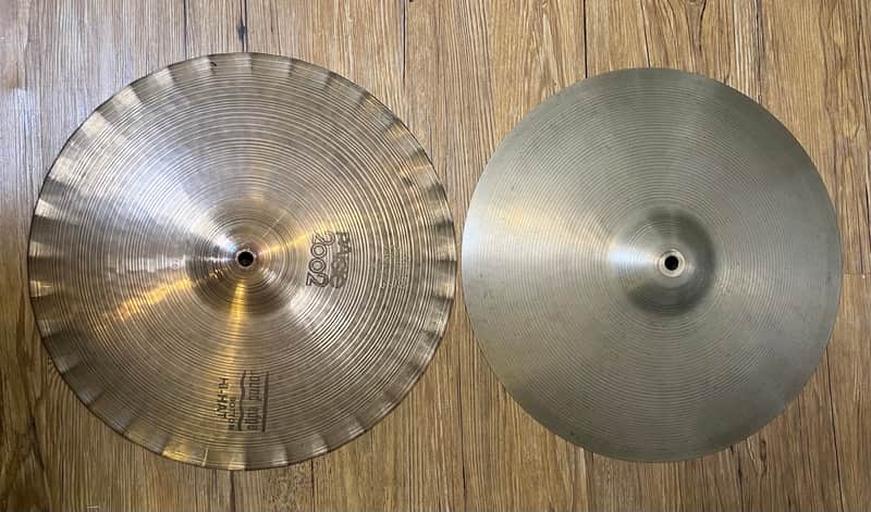 Paiste vintage 2002 black label sound edge 1042 grams & formula 602 913 grams 14" Hi-Hat pair 1970’s-80’s - Traditional VIDEO! image 1