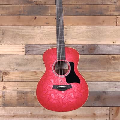 Taylor Special Edition GS Mini-e Acoustic/Electric Guitar Fuchsia Pink Paisley w/ Gigbag image 4