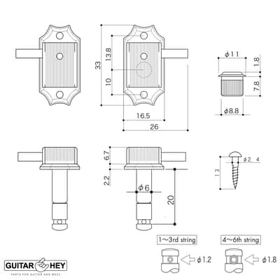 NEW Gotoh SD90-SL MG LOCKING Tuners Set L3+R3 w/ screws 3x3 - NICKEL image 3