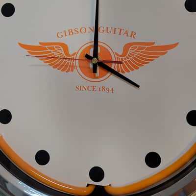 Gibson Guitars Orange Neon Wall Clock Killer Cool Man Cave, Bar, Garage Item image 8