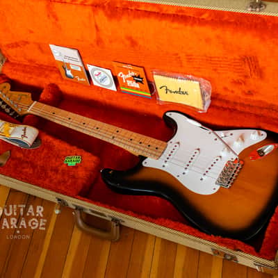 1991 Fender American Vintage 57 Stratocaster 2-tone Sunburst - AVRI - with original hardcase and accessories image 3