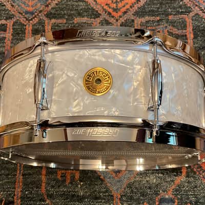 Gretsch USA Broadkaster 5x14 Snare Drum - 60s White Marine image 3