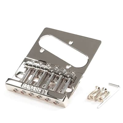 Leo Quan Badass T1 Nickel, Best Sustain Upgraded 6 Pc Bridge Saddle Plate fits Vintage (4 Hole) Telecaster Guitars image 3