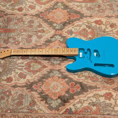 Left handed Fender American Professional ii Telecaster body with mod shop roasted maple neck 2023 electric guitar husk - Miami blue image 3