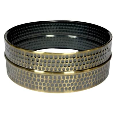World Max BKSH-4014 4x14" snare drum shell hammered black over brass, , image 1