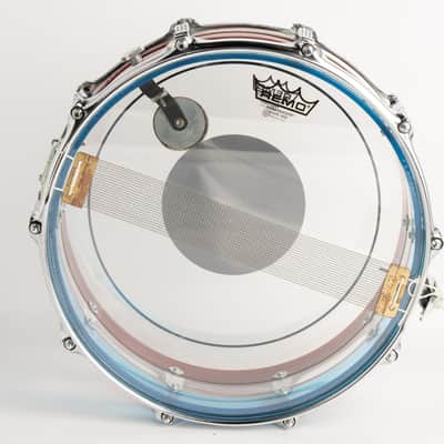 Ludwig 1975' Vistalite Red / Clear / Blue Tricolour Color Snare Drum 14"×5" image 7
