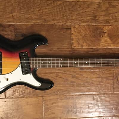 Vintage early 70's Univox Hi-Flier Bass Sunburst with Fitted Hard Case image 1