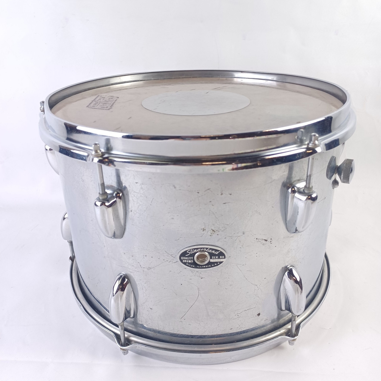 Slingerland 9x13" Tom Drum 70s Chrome Over Wood COW Sound King Stick-Saver Rims — main photograph