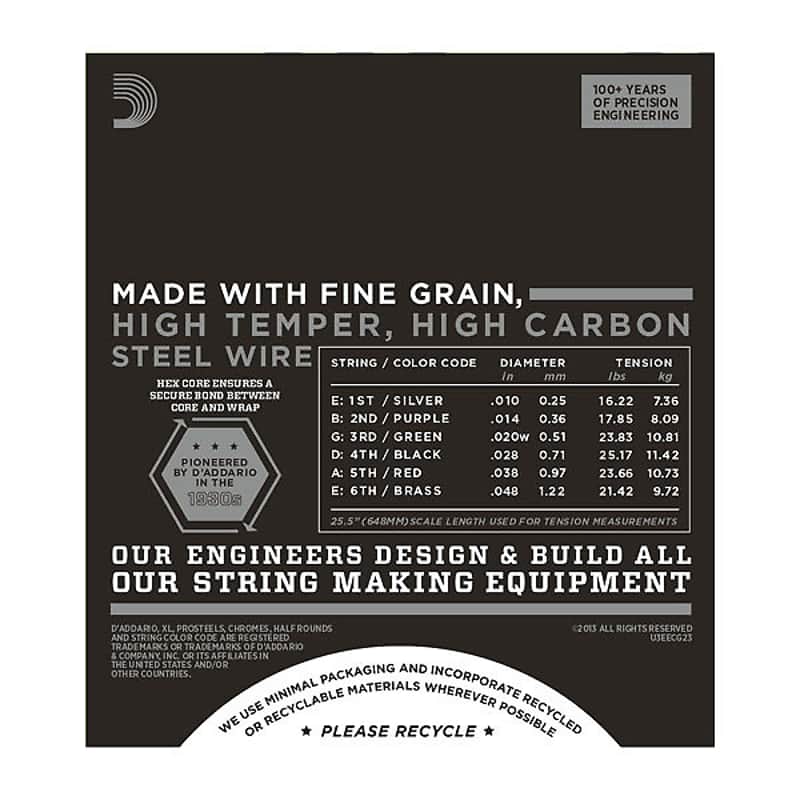 D'Addario ECG23 XL Chromes Flatwound Electric Guitar Strings, Extra Light Gauge image 2