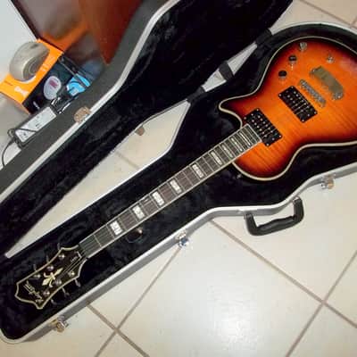 Hagstrom Ultra Max Golden Eagle Burst seymour duncans gator case damaged image 8