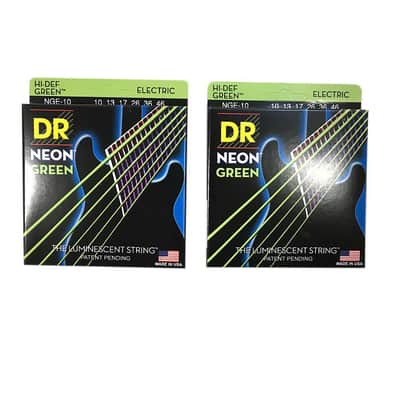 DR Guitar Strings 2 Pack Electric Neon Green 10-46 Medium