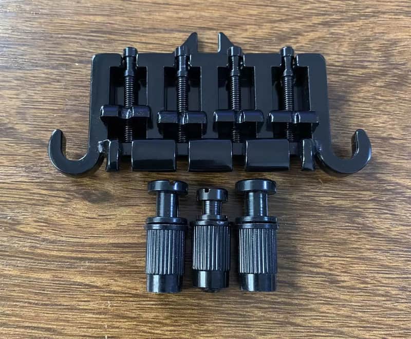 Black 3 Point 4 String Bass Bridge For EB-3 / Thunderbird / EB-0 image 1