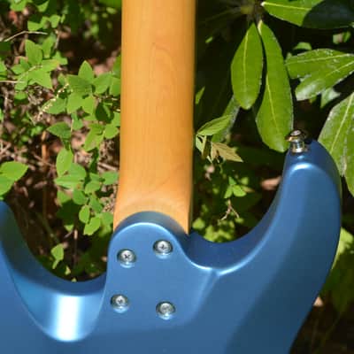 Schecter C-6 Deluxe in Satin Metallic Light Blue w/ Black Dunlop Straploks & a New Black Gator Hardshell Case image 6