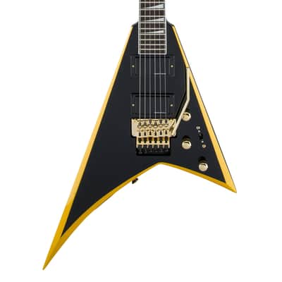 Jackson X Series Rhoads RRX24 Laurel FB Black with Yellow Bevels image 1