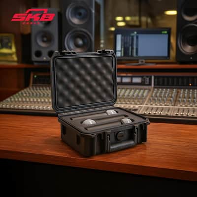SKB iSeries Microphone Hard Case, Waterproof Polypropylene Shell with 3-Slot Foam Interior and Durable Latches for Mic System Protection image 4