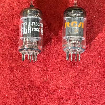 RCA Vintage Mismatch Pair 12AU7 Preamp/Amplifier Tubes 50s/70s - Clear Glass image 3