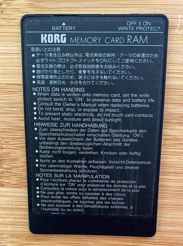 Korg MCR-03 RAM Memory Card — 256 kbits | Reverb