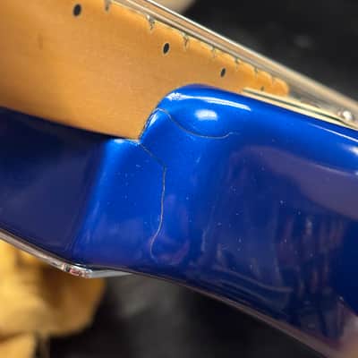 2004 50th Anniversary Fender American Series Stratocaster with Maple Fretboard Chrome Blue image 23