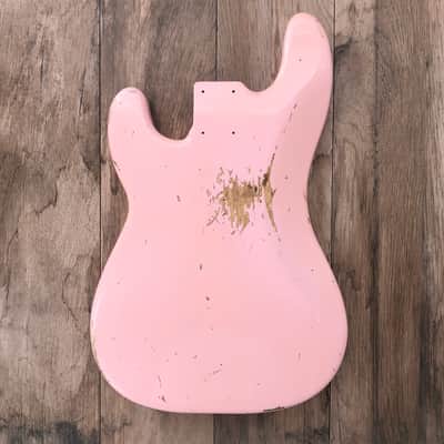 FRANCHIN Jupiter bass body Relic Aged Faded Shell Pink 100% Nitro Lacquer Poplar Precision-Style Made in Italy - Stock piece #23250826 image 9