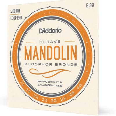D'Addario EJ80 Phosphor Bronze Octave Mandolin Strings, Medium, 12-46 image 2