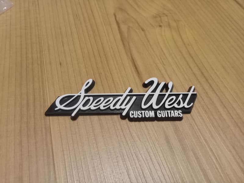 Vintage 1970's Speedy West Custom Guitars Plastic Logo Badge for Marlen Pedal Steel! image 1