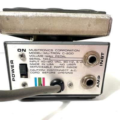 Mutron vintage wah with original box and sticker C-200 volume and wah pedal 1970s - Chrome image 4