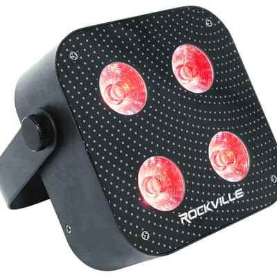 Rockville 4 PACK MINI IR4 Black DJ/Party Par Wash Up Lights+Wireless DMX+App+Bag image 10