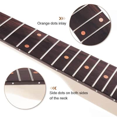 Electric Guitar Neck Maple Head Rosewood Fretboard 24 Fret for Parts Replacement Red image 3