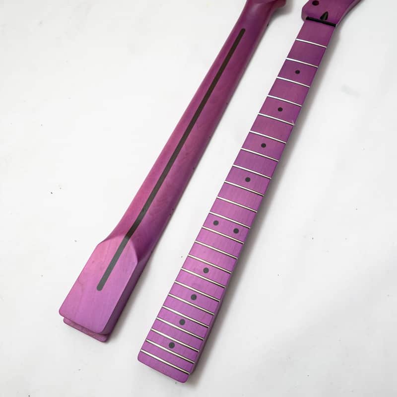 Matte Purple Guitar Strat Style Maple Wood Neck, 22 Frets Fingerboard Fretboard image 1
