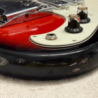 1960’s Lyle 26.5” Scale Baritone Electric Guitar Redburst MIJ Japan Conrad Burns Style RARE Model image 7