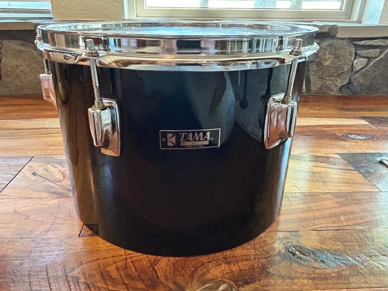 Vintage 1980s Tama Imperialstar 9 x 13 Drum Concert Tom OG Jet Black Wrap image 1