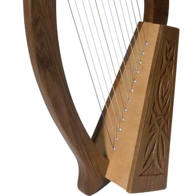 Baby Celtic Harp Package Includes: Roosebeck Baby Celtic Harp 12-string w/ Knotwork Design, Walnut W image 2