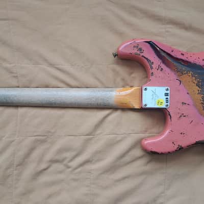 Fender Custom Shop '65 Stratocaster Super Heavy Relic Tahitian Coral Over Sunburst image 19