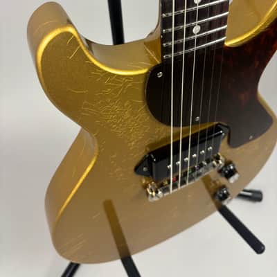 Brown Bear Guitars Korina Les Paul Junior double cut gold metallic image 6