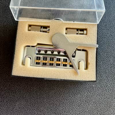 Schaller 455 Bridge/Tailpiece Chrome- NOS New Old Stock — Made in Germany Complete w/ Original Box image 2
