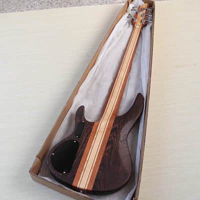 Custom 5 String Bass, Solid Wenge Wood Body, Maple Neck Through image 3