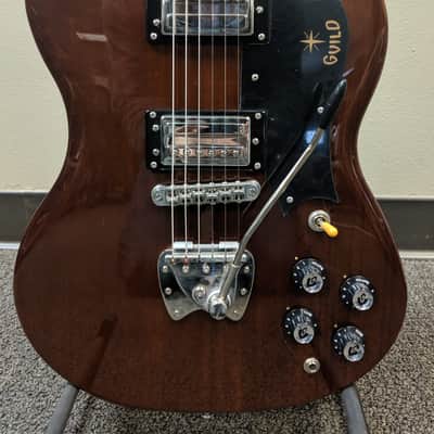 Guild S-100 Polara Prototype with Hagstrom Tremar - Factory 2nd 2016 Natural Dark Mahogany image 1