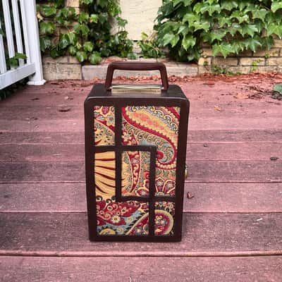 Rotary Connection Loaded 6x9 mini/travel/portable guitar speaker cabinet! Vintage 8 ohm speaker. Paisley grill cloth. Unique vintage style. 2026 - Dark brown tolex image 8