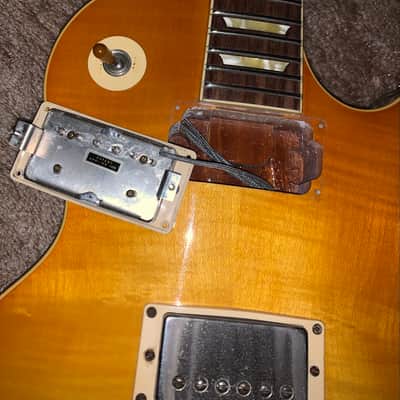 Orville by Gibson LPR 1993 - Lemon Burst Light Tiger Flame Lacquer Cream Fret Edge Binding image 11